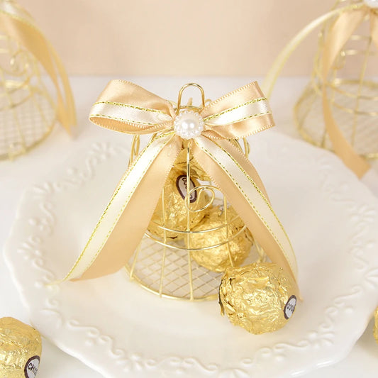 Gold Bird Cage Candy Box